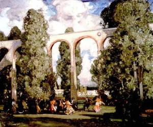 BAL14993 The Fiesta by East, Sir Alfred (1849-1913) Roy Miles Fine Paintings English, out of copyright